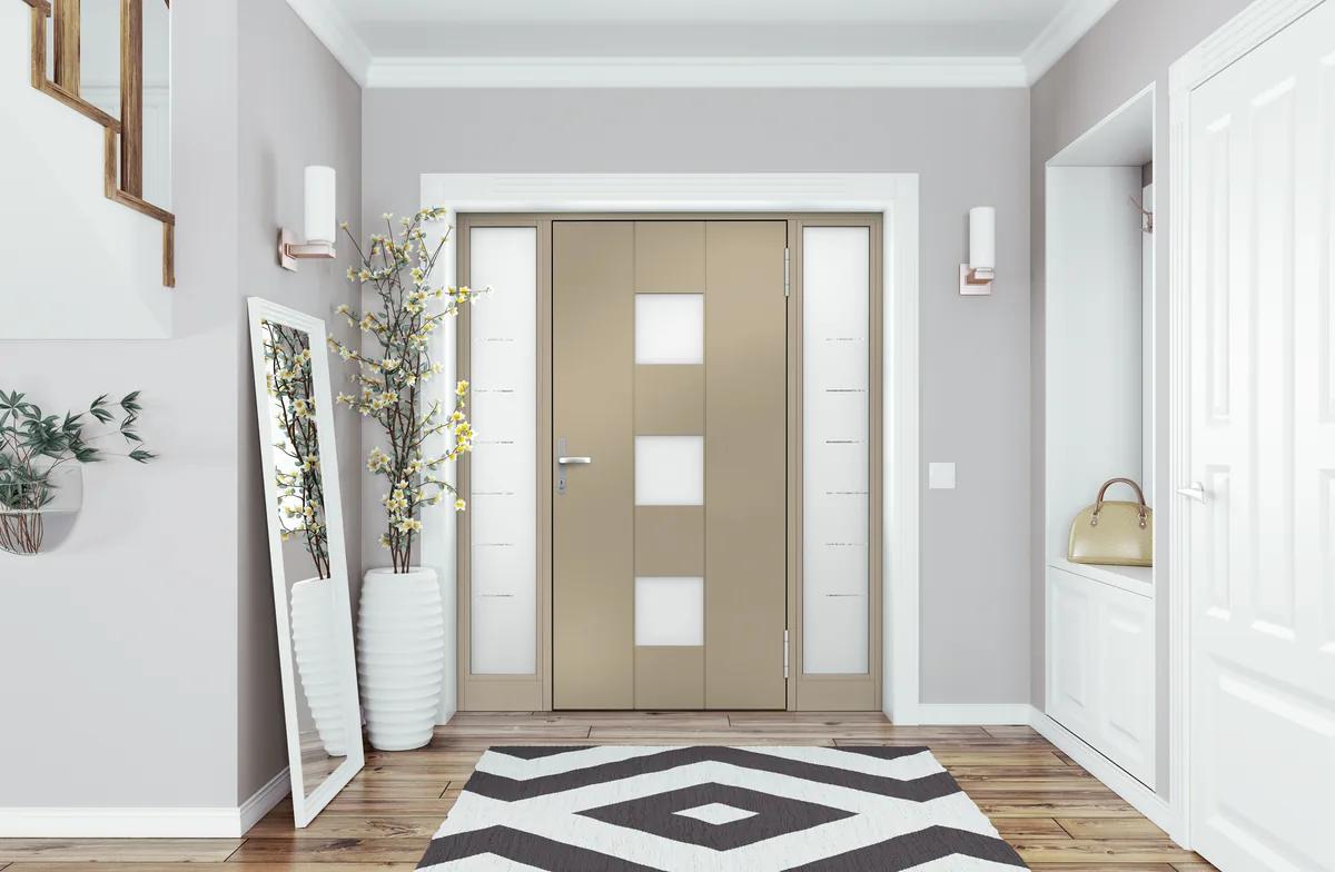 WERU ATRIS Aluminium-Haustür Modell H11163 in Graubeige