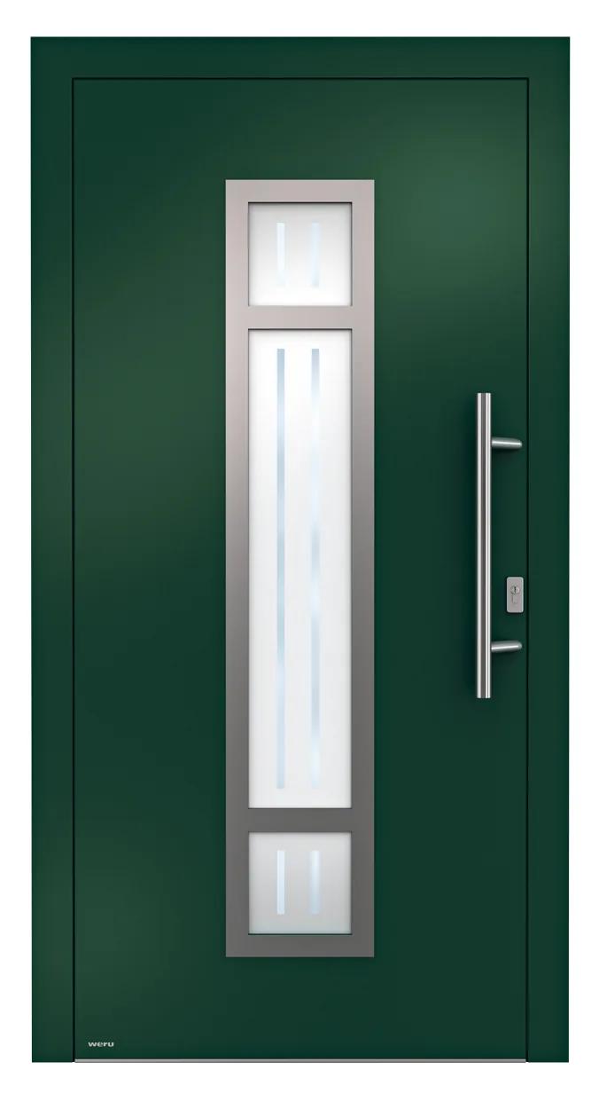 WERU ATRIS Aluminium-Haustür Modern Modell H10126 in Moosgrün
