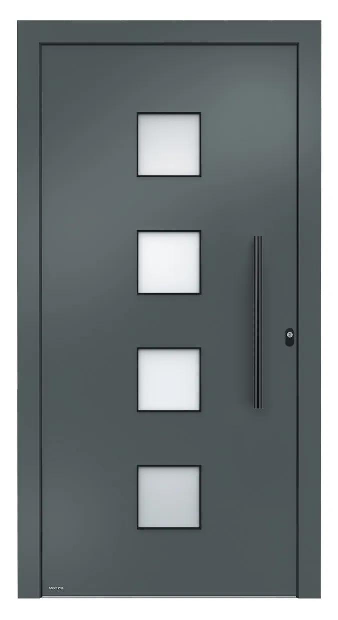 WERU ATRIS Aluminium-Haustür Modern Modell H11027 in Basaltgrau sandgestrahlt
